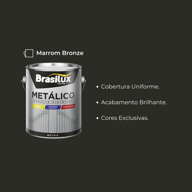 Tinta Esmalte Sintético Metálico Dourado Brasilux